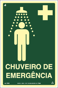 Placa / Sinalização - Referência EM8 - Chuveiro de Emergência