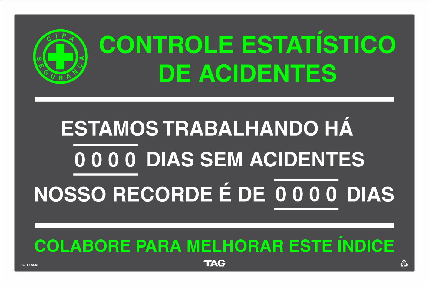 Placa / Sinalização Linha Grafite - Identificação de Ambientes - Referência L100-M