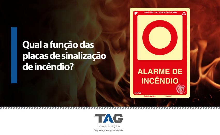 Qual a função das placas de sinalização de incendio?