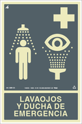 Placa / Sinalização - Referência EM9 - Chuveiro e Lava-olhos de emergência